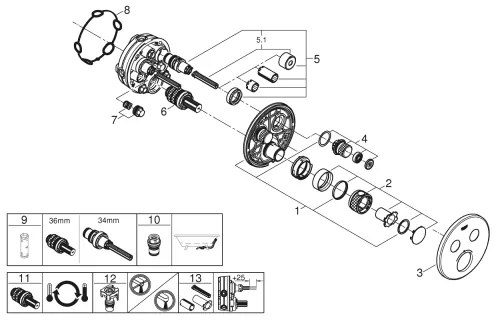 GROHE 29119000 - Termostat GROHTHERM SMARTCONTROL lesklý chróm