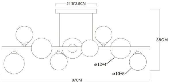 Globo 56135-9D - LED Luster na tyči RIHA 9xG9/3W/230V mosadz