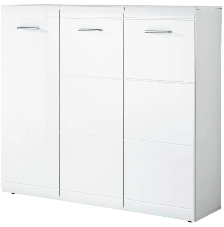 Biela skrinka na topánky Germania Adana, výška 120 cm