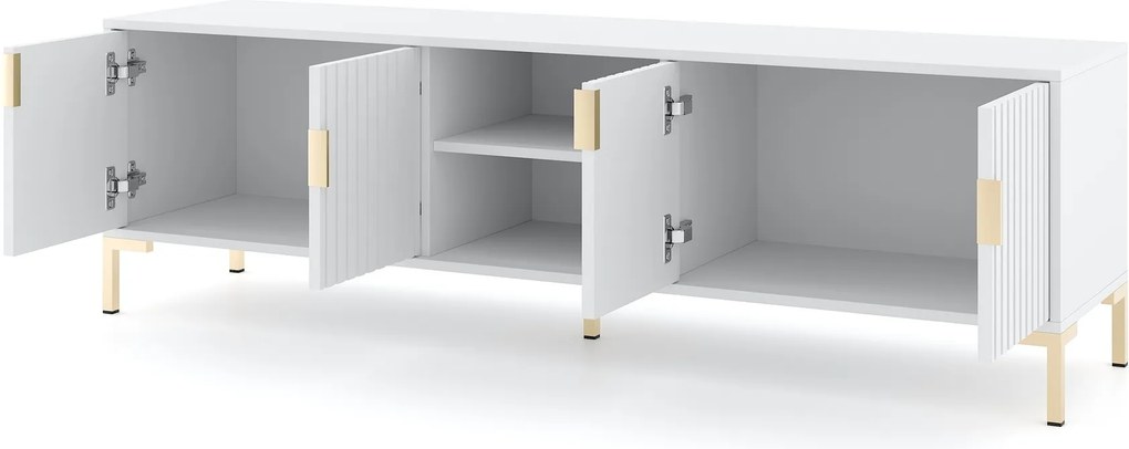 TV stolík Flinn 165 cm biely/zlatý