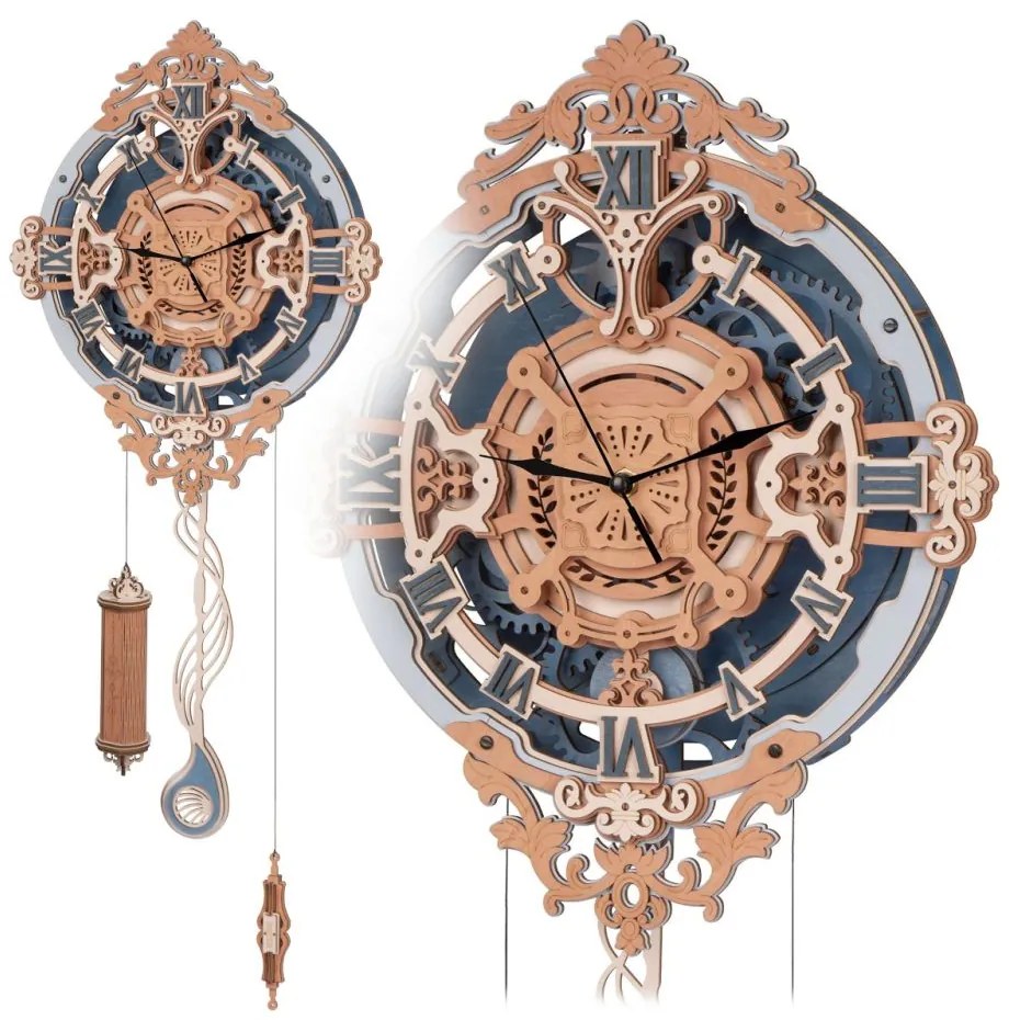 Robotime Rokr 3D dřevěné puzzle Romantické nástěnné hodiny 231 ks