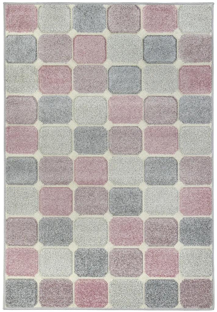 Koberce Breno Kusový koberec PORTLAND 172/RT4P, ružová, viacfarebná,133 x 190 cm