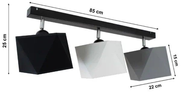 Prisadený luster DIAMENT 3xE27/60W/230V