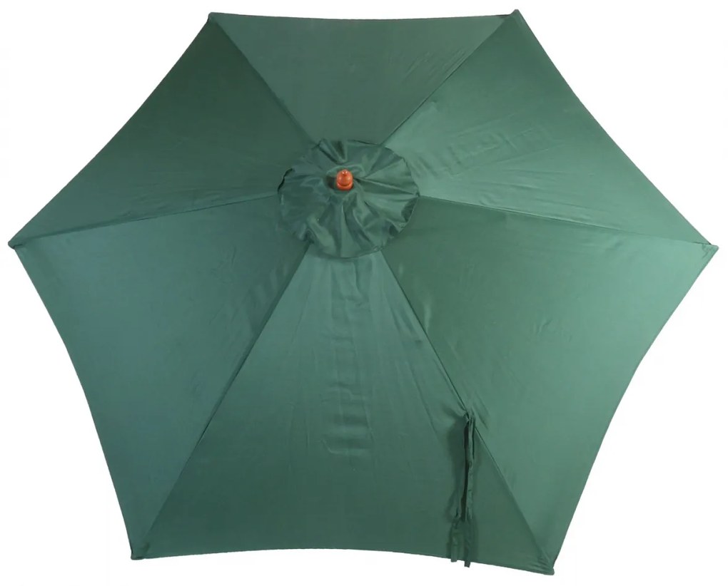 Slnečník Florida Ø 3m - polyester/drevo - olivovo zelená