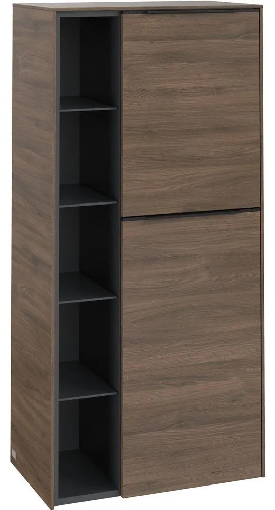 VILLEROY & BOCH Subway 3.0 závesná prostredná skrinka, 2 dvierka + 1 priehradka, pánty vpravo, 574 x 362 x 1200 mm, Arizona Oak, C59901VH