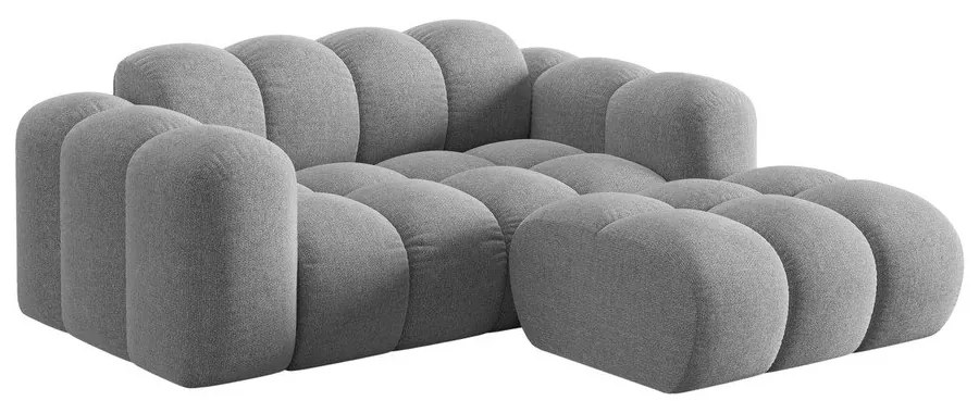 Svetlosivá ženilková rohová pohovka (pravý roh/s leňoškou) Treno – Cosmopolitan Design