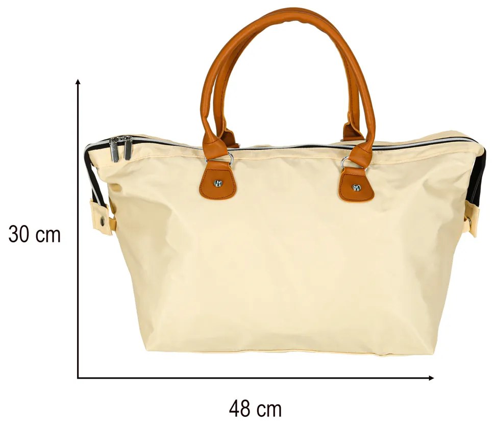 KIK Dámska multifunkčná taška na kočík 48x30x21 cm s 2 vrecúškami, polyester, béžová