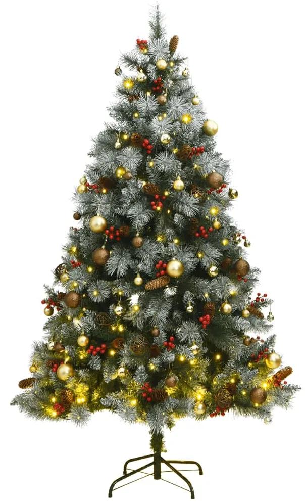 Umelý výklopný vianočný stromček 300 LED a sada gúľ 180 cm 3210226