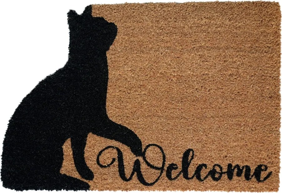 Home Elements Rohožka Welcome s mačkou