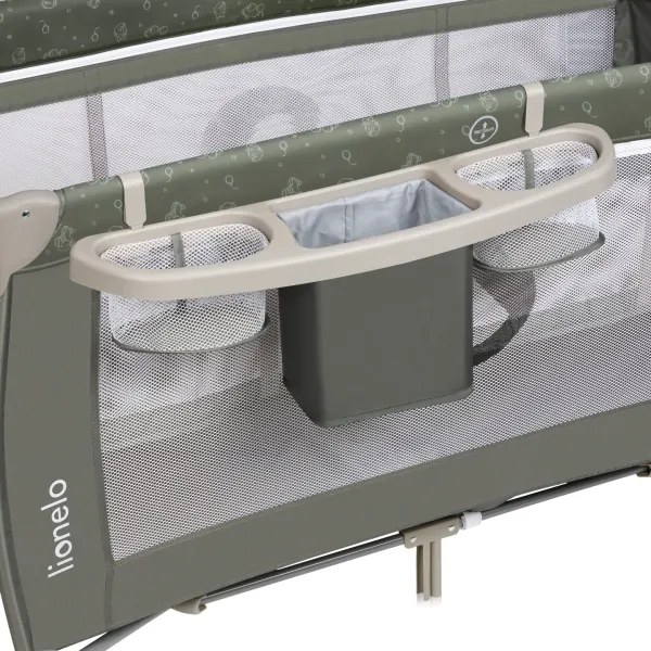 Lionelo - Cestovná postieľka SVEN PLUS béžovo-olivová