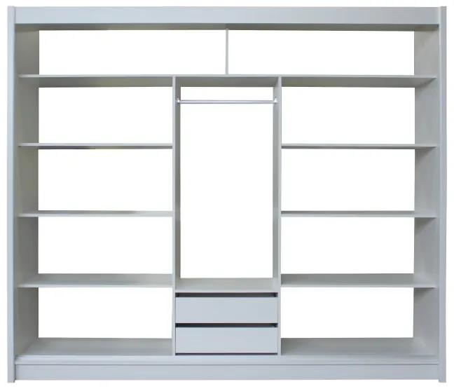 Šatníková skriňa s posuvnými dverami Merina 250 3D - dub sonoma / sivá