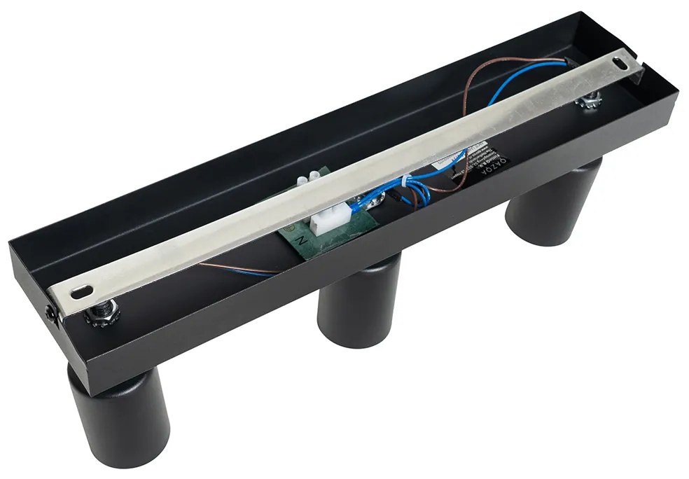 Moderné bodové svetlo čierne obdĺžnikové 3-svetlo - Facil