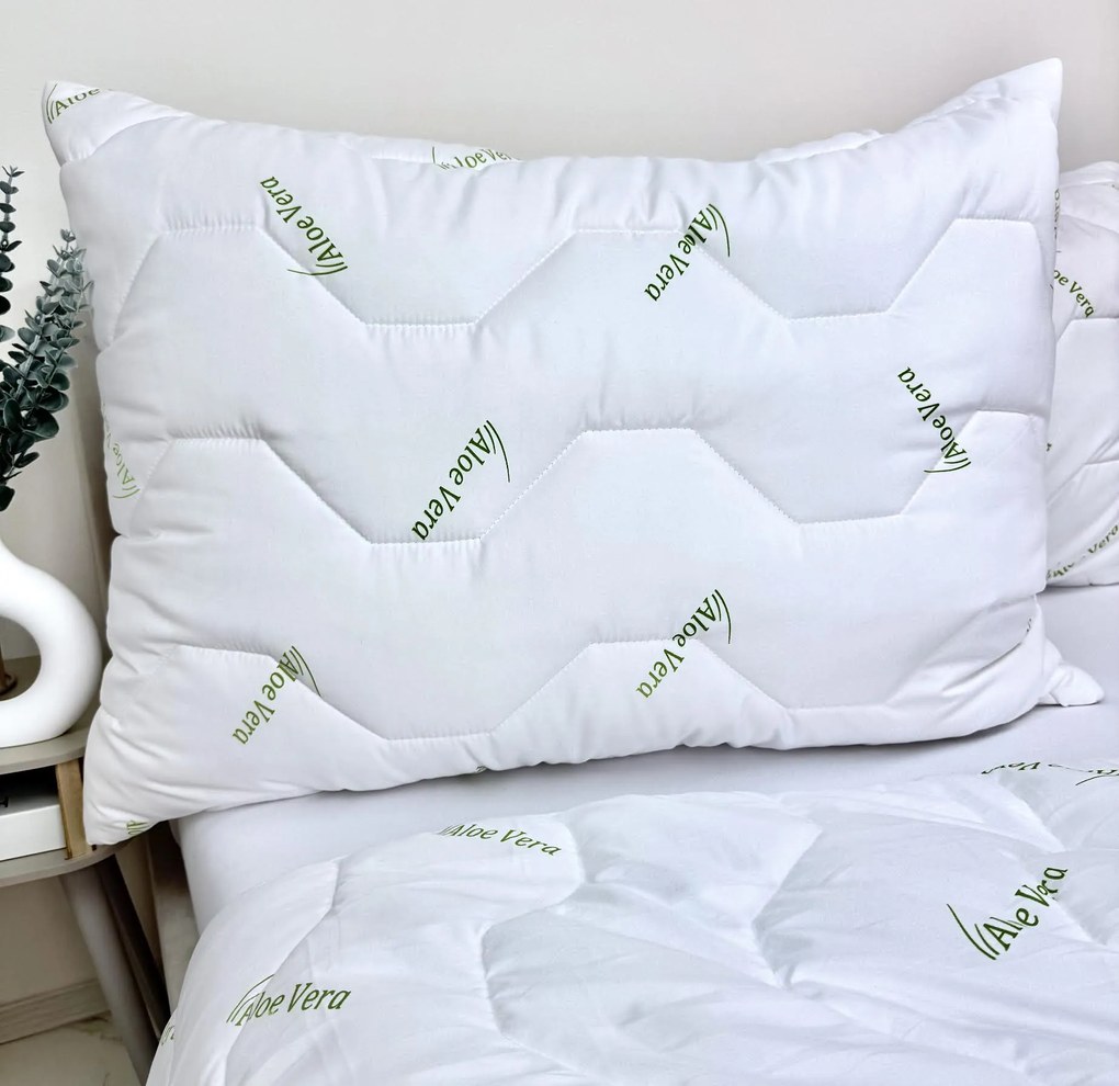 Letný set Aloe Vera Green – paplón 140x200 cm + vankúš 70x90 cm, mikrovlákno s Aloe Vera, prateľné Veľkosť: 100x135/40x60 cm