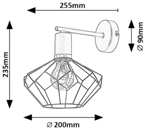 Rabalux 71064 - Nástenné svietidlo FRAN 1xE27/40W/230V pr. 20 cm čierna