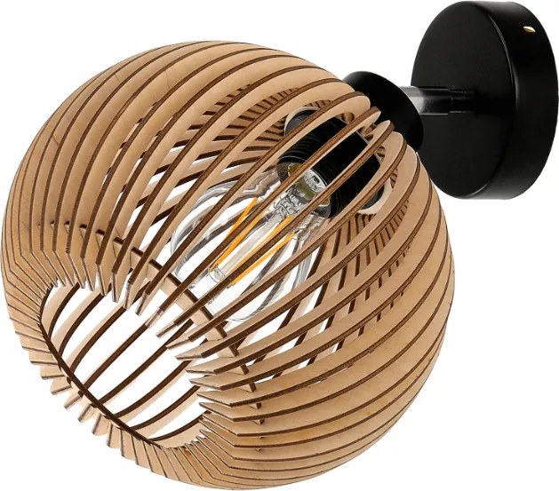 Stropné svietidlo LED stropný luster nástenné svietidlo E27 drevená guľa