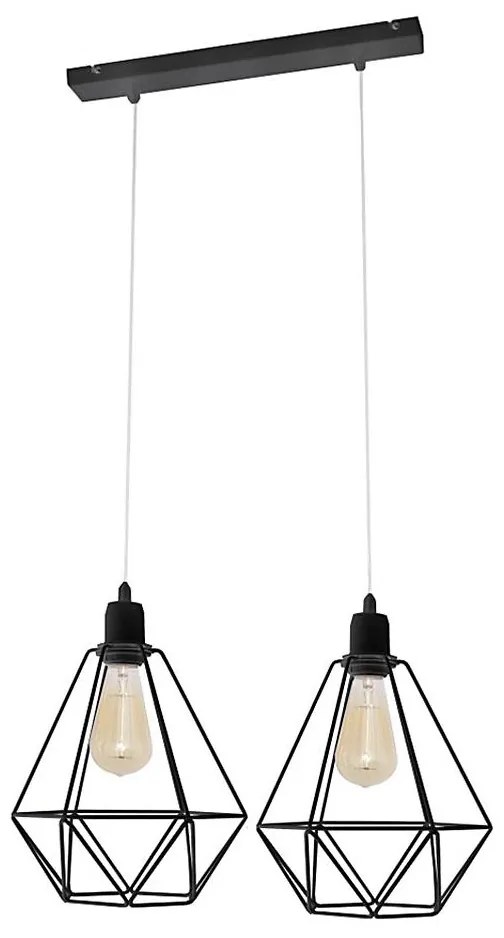 Luster KARO 2xE27/15W/230V čierna