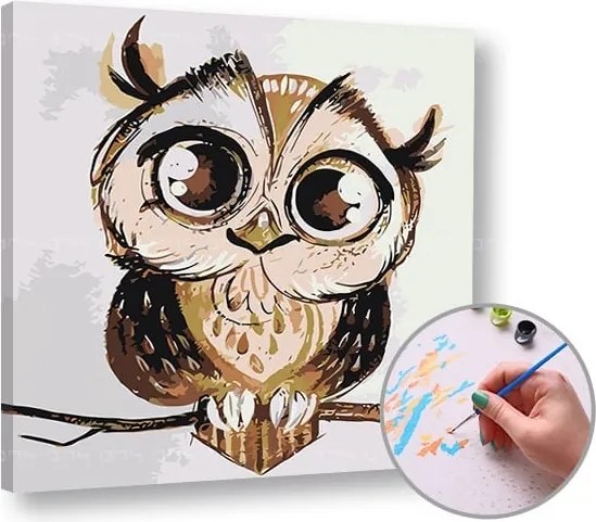 Maľovanie podľa čísel SOVA – nízka náročnosť