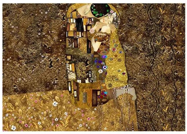 Fototapeta - Klimt inspiration: Golden Kiss Veľkosť: 250x175, Verzia: Standard