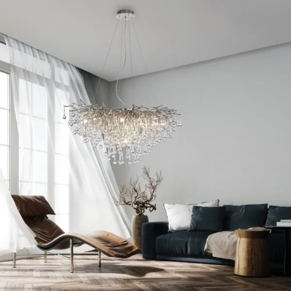 Paul Neuhaus 2192-55 - Luster na lanku ICICLE 10xG9/40W/230V 50x100 cm chróm