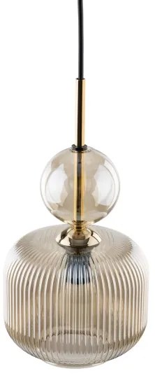 Luster na lanku SOPHIA 1xE14/10W/230V čierna/dymová béžová