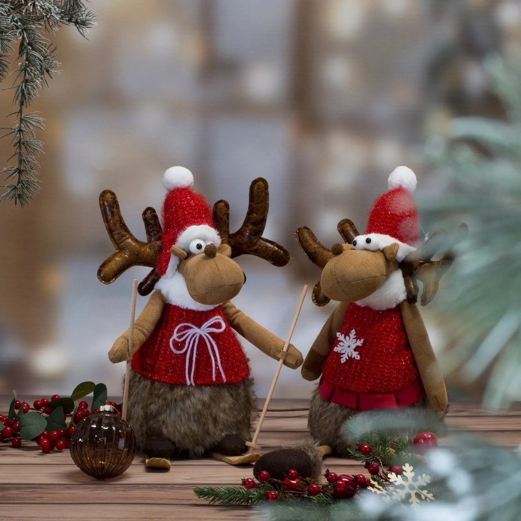 VIANOČNÁ FIGÚRKA REINDEER 59 CM VIACFAREBNÁ