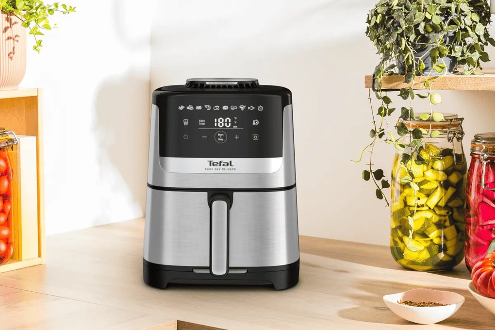 Teplovzdušná fritéza Tefal Easy Fry Silence EY552DE0 Nerezová/Čierna