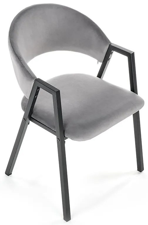 Stolička K473 Velvet/Kov Šedá