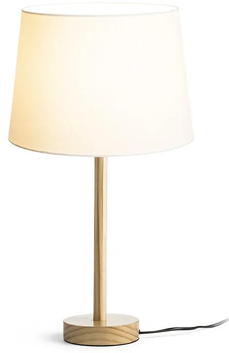 RENDL R14035 MAUI/AMBITUS stolná lampa, dekoratívne Polycotton biela/drevo