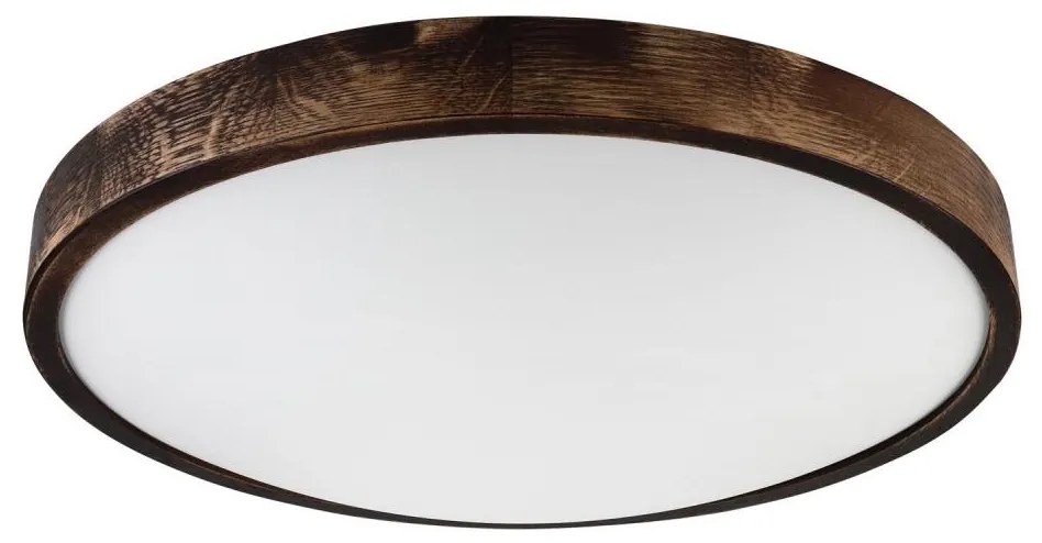 Stropné svietidlo OAK SMOKY SLIM 3xE27/15W/230V pr. 47 cm dub/tmavohnedá