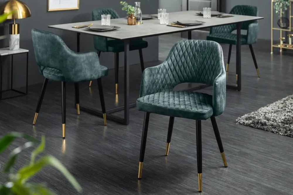 Invicta Interior - Elegantná stolička PARIS benzínová zamat