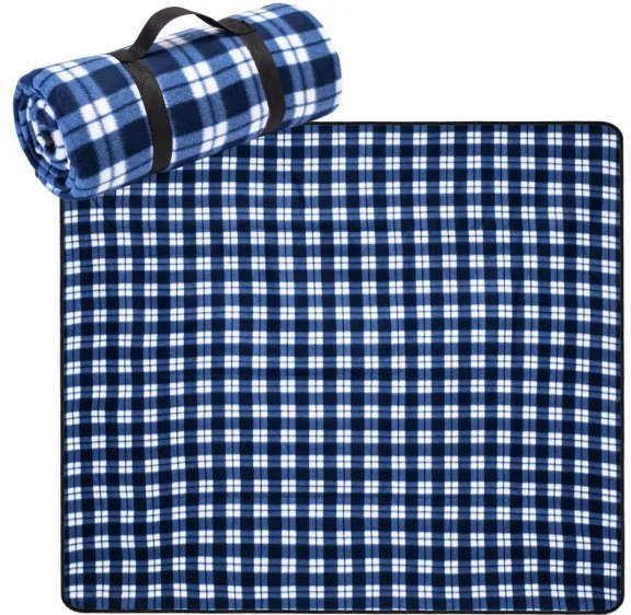 Pikniková deka károvaná, modrá