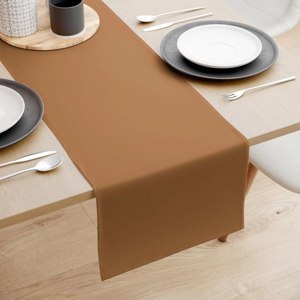 Goldea behúň na stôl 100% bavlnené plátno - škoricovo hnedý 20x160 cm