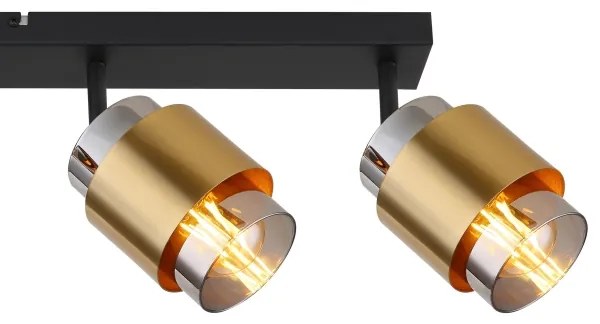 Globo 15560-4 - Bodové svietidlo MILLEY 4xE27/40W/230V čierna/mosadz