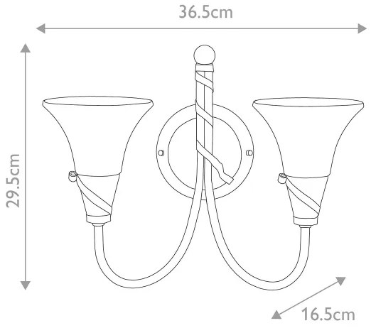Elstead EM2-COPPER - Nástenné svietidlo EMILY 2xE14/40W/230V