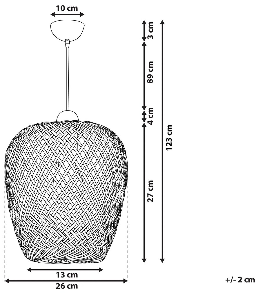 Bambusová závesná lampa svetlé drevo BOMU Beliani