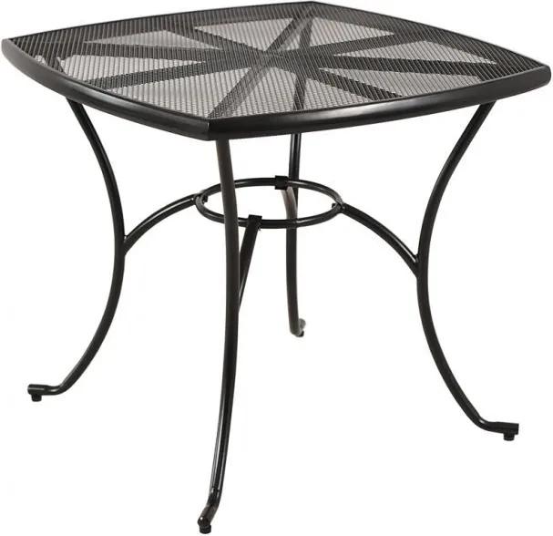 Záhradný kovový stôl Venezia 80 × 80 cm - čierna