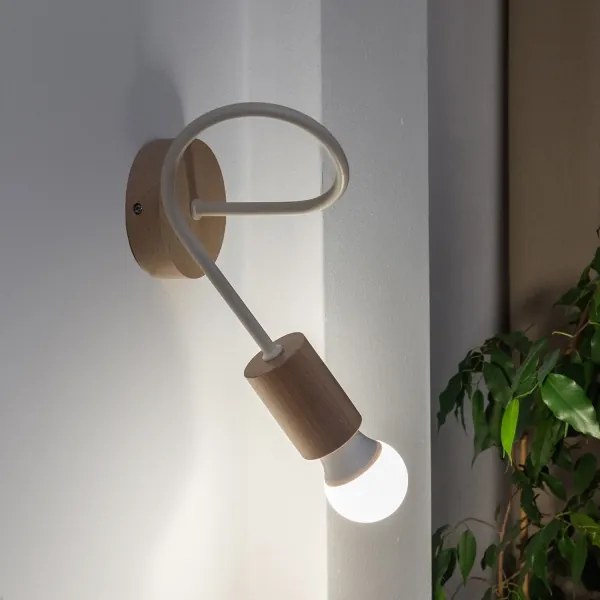 Nástenné svietidlo OXFORD 1xE27/15W/230V borovica/krémová