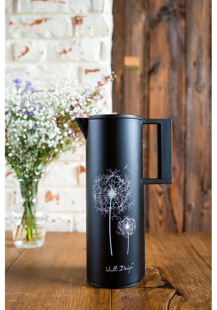 Čierna termoska 1 l Corto – Vialli Design