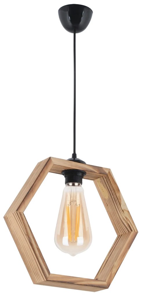 Závesný luster Hexagon hnedý