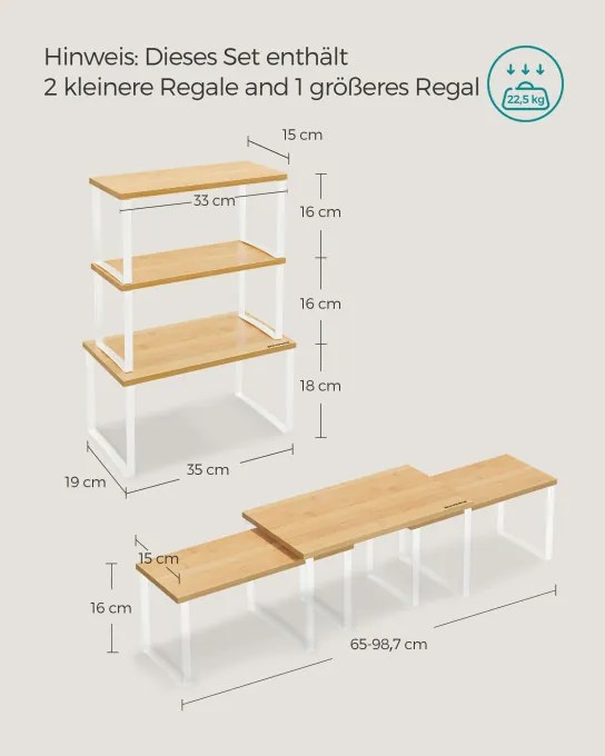 Set troch kuchynských políc KCS014W01