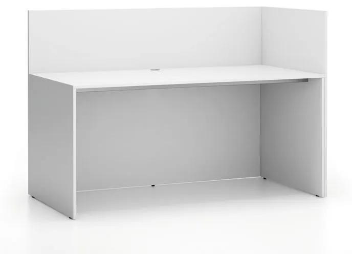 PLAN Kancelárska zostava single s paravánom SEGMENT, pravá, biela / biela
