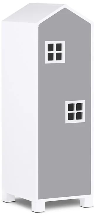 Detská skriňa domček 126 cm - šedá