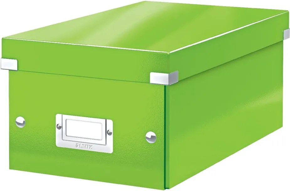 Zelená úložná škatuľa s vekom Leitz DVD Disc, dĺžka 35 cm
