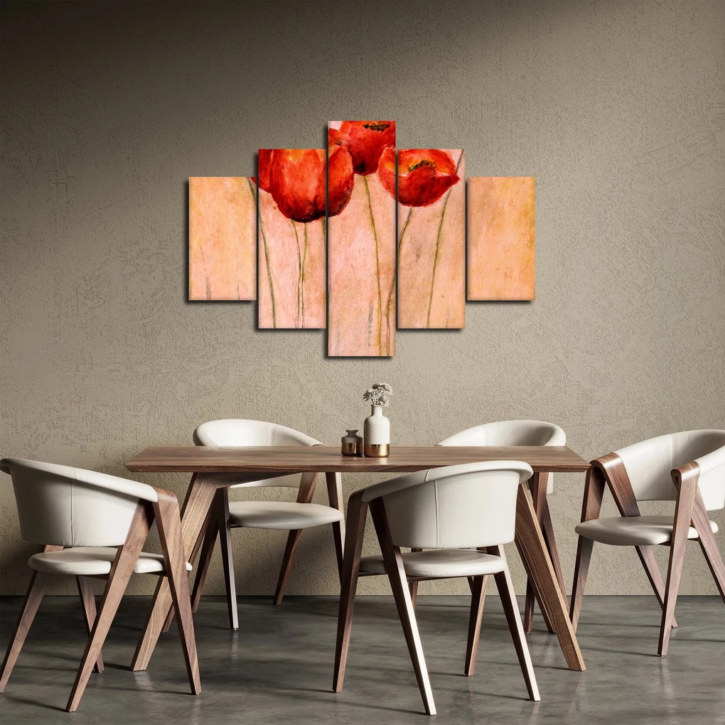 Obraz - Červené tulipány (150x105 cm)