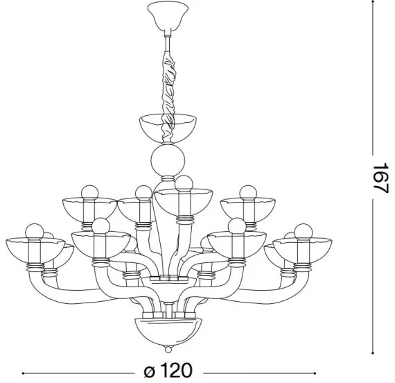 Ideal Lux - Luster na reťazi CASANOVA 16xE14/40W/230V pr. 120 cm číra