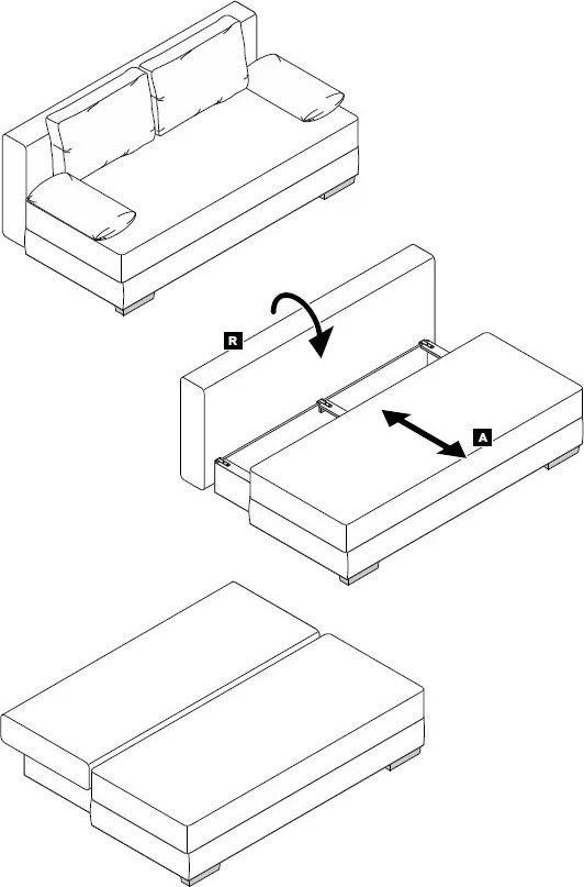 Rozkladacia pohovka na spanie Calli, béžová látka