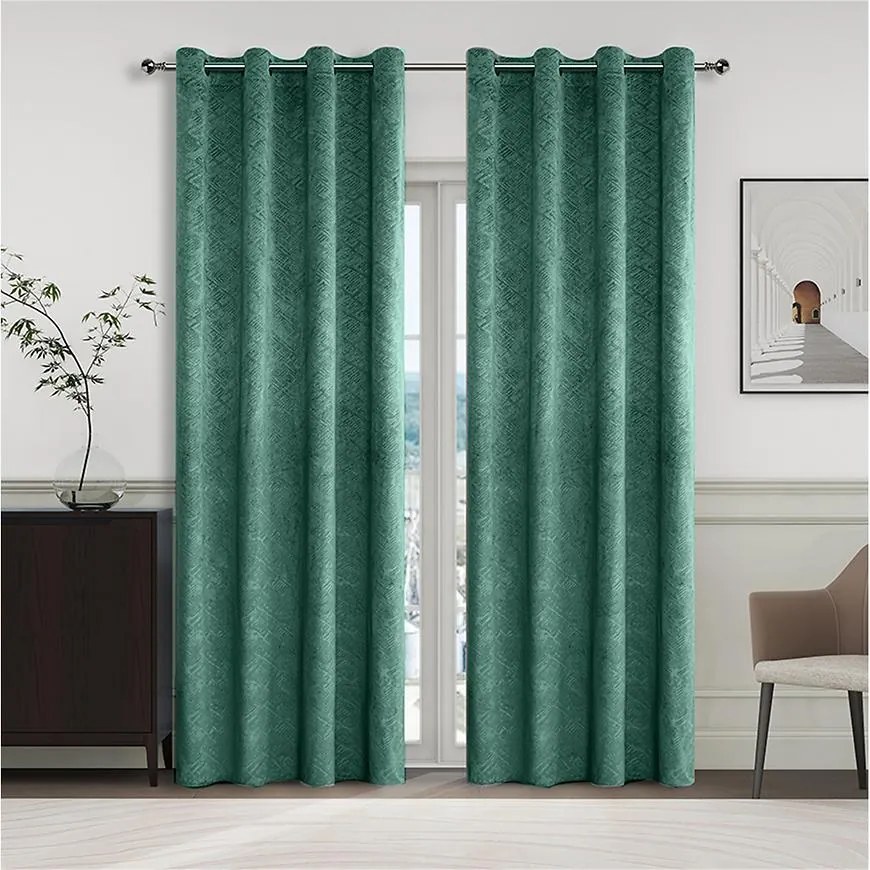 Záves na krúžkoch YC11937/280G/07/140x250 cm zelený