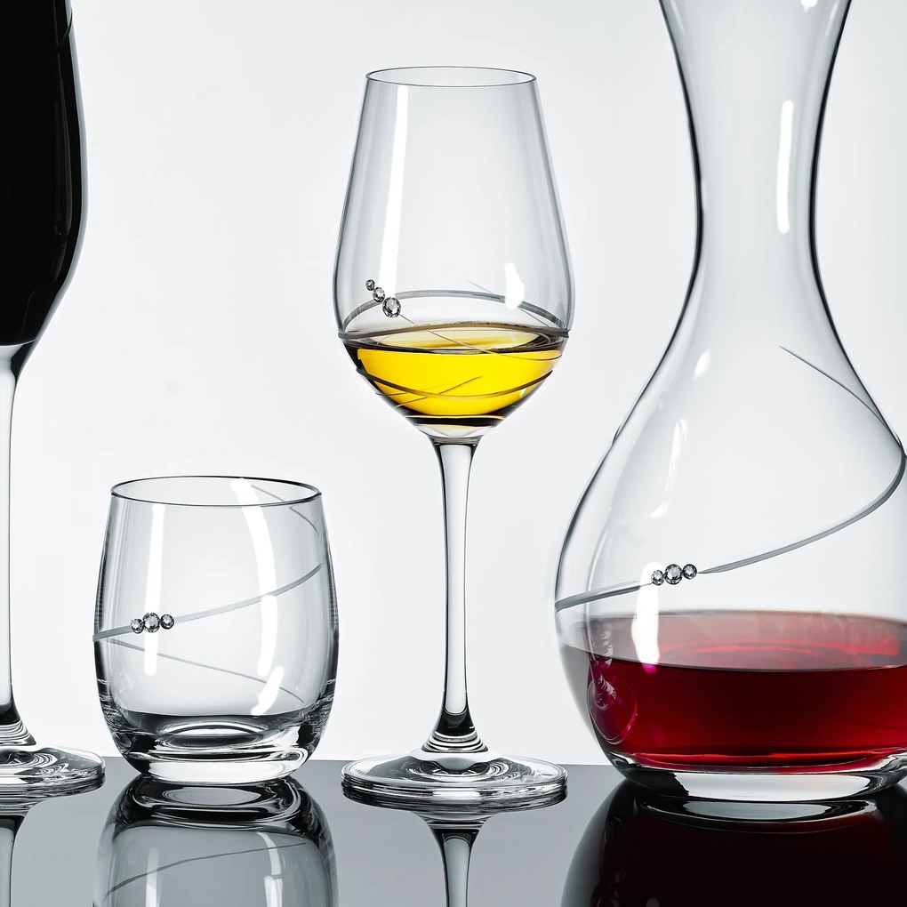 Dekorant Svadobné poháre na biele víno Venezia s kamienkami Swarovski 350 ml 2KS