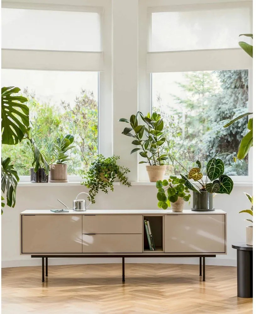 Vínovočervený TV stolík 189x61x42 cm Mod – noo.ma