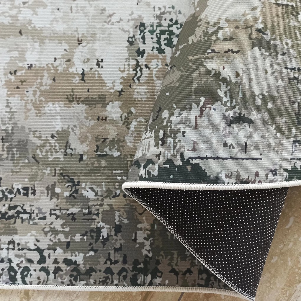 DY Sivo-zelený koberec s abstraktným vzorom Horeca-New 123 Rozmer: 160x220 cm